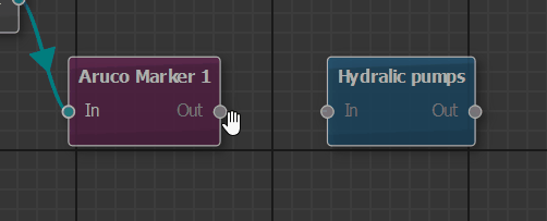 Animation of connecting a marker node to a pin node.