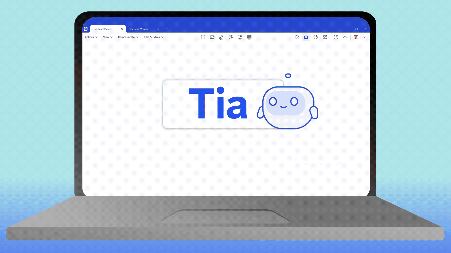 Gif showing how to accelerate support with the TeamViewer Intelligent Agent (Tia)