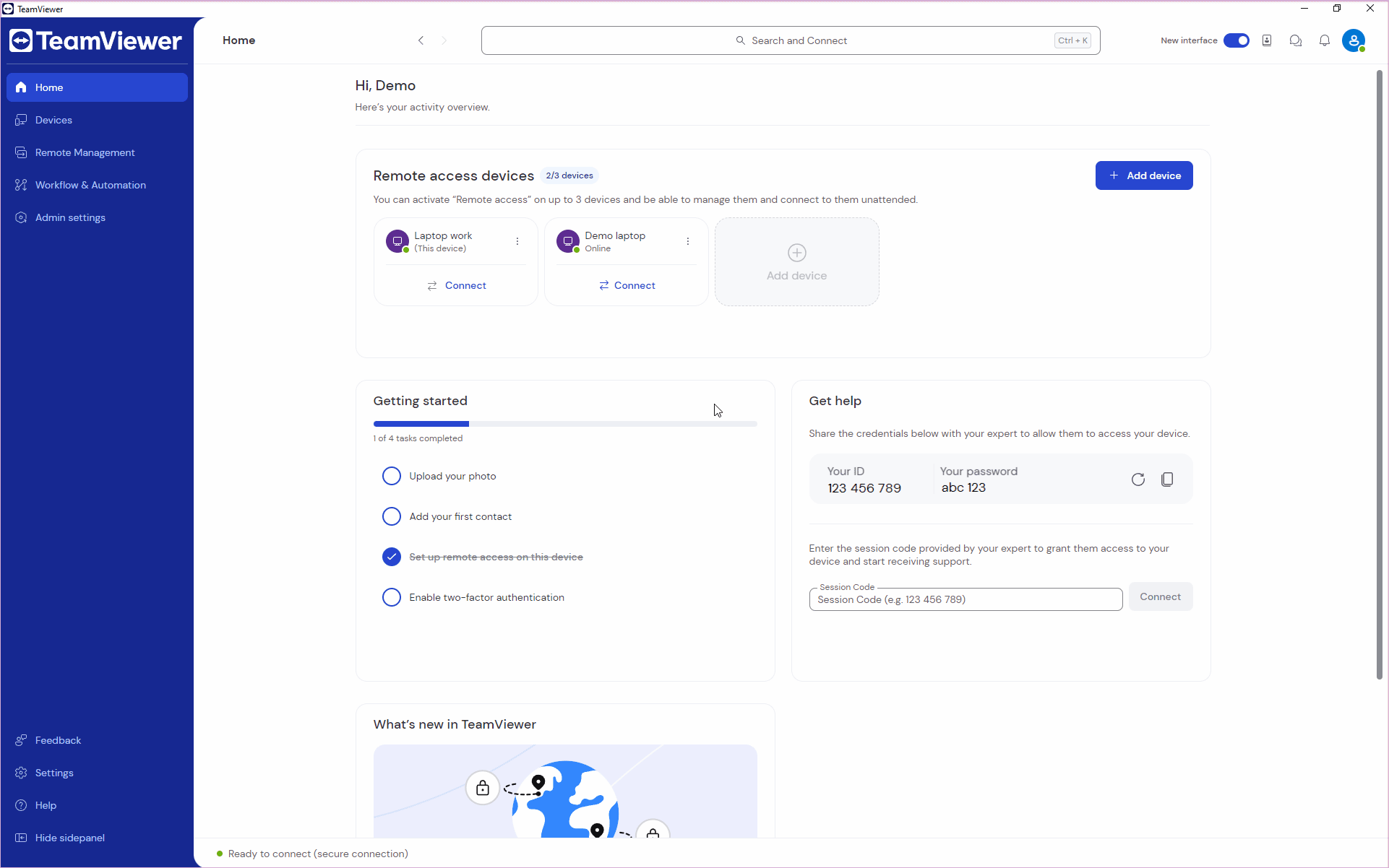 Как подключиться к устройству в клиенте TeamViewer