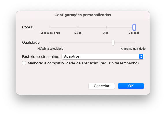 Barra de ferramentas da sessão remota do TeamViewer (Classic) no macOS - Ações - Editar configurações personalizadas.png