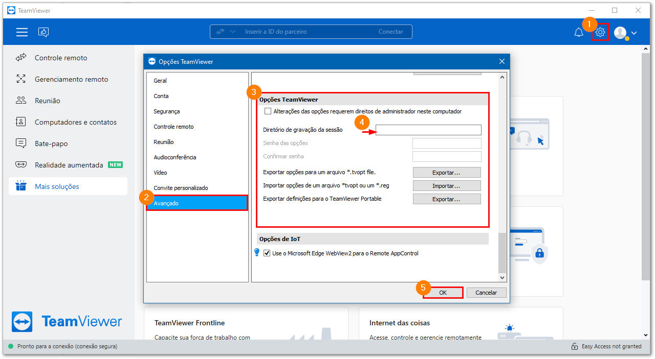 Defina o diretório de gravação da sessão remota do TeamViewer (Classic).png