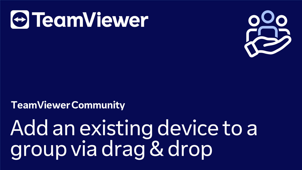 Add an existing device to a group via drag & drop