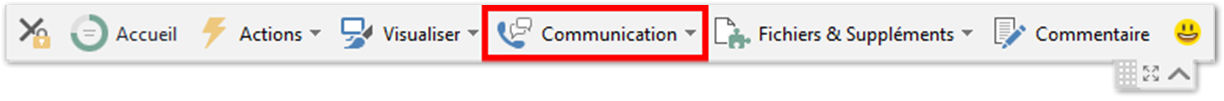 Barre d'outils - Communication