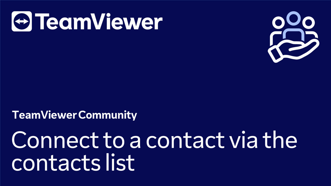 Connect to a Contact via the Contacts list