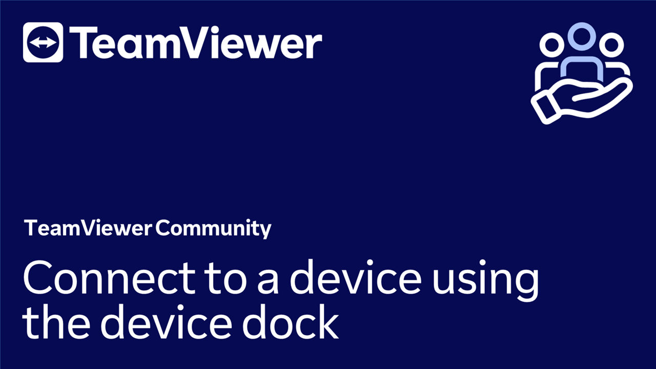 Connect to a device using the device dock