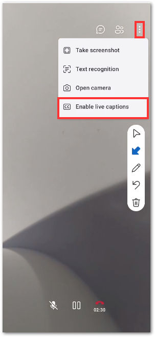 Enable live captions