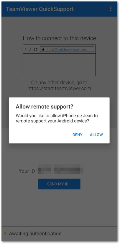 Allow remote support - TeamViewer (Classic) QuickSupport.png