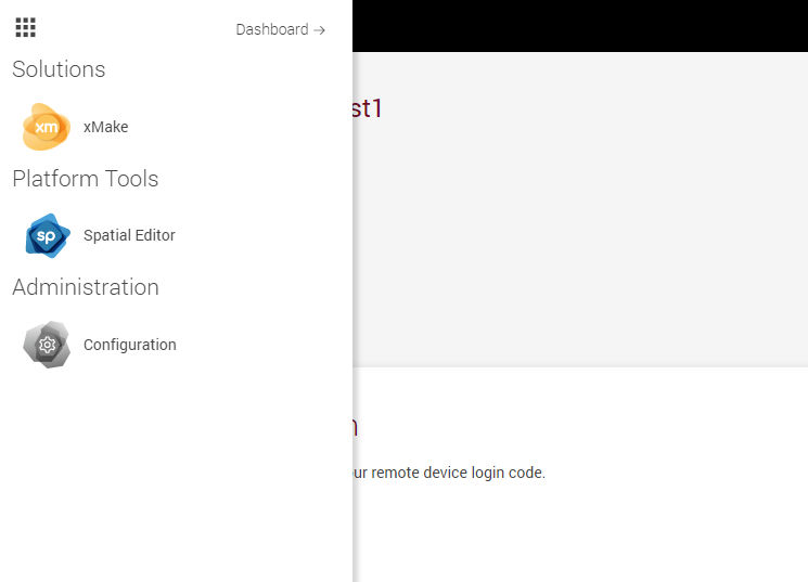 Nahaufnahme des Menüs auf der linken Seite in FCC mit Schwerpunkt auf Plattformtools und räumlichem Editor.