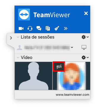 Barra de ferramentas da sessão remota do TeamViewer (Classic) no macOS - Áudio Vídeo durante a sessão remota.png