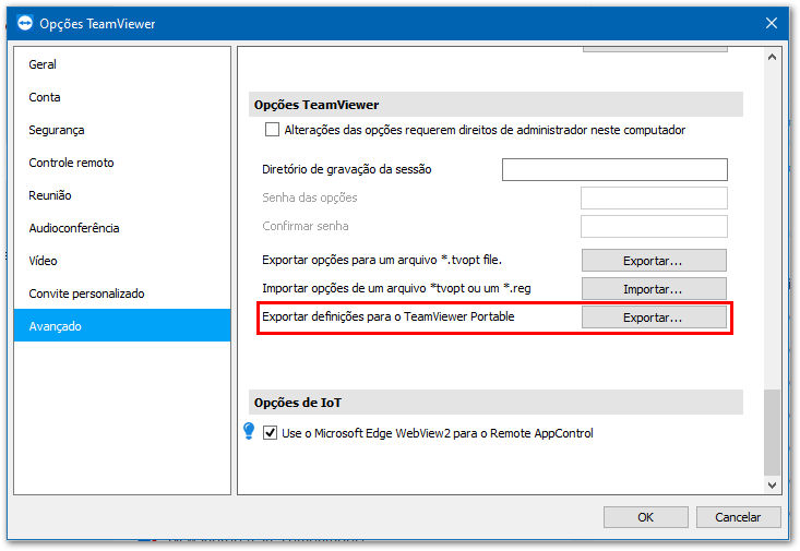 xportar configurações para TeamViewer (Classic) Portable.png