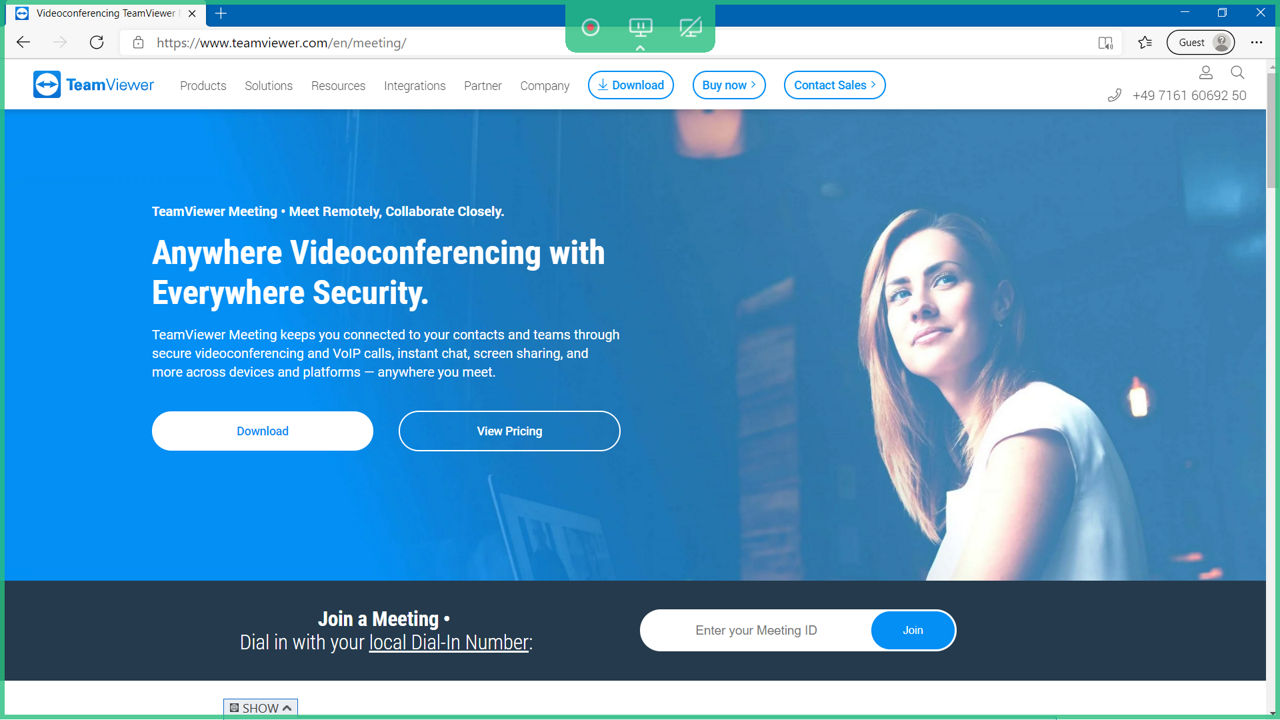 TeamViewer Meeting webpage