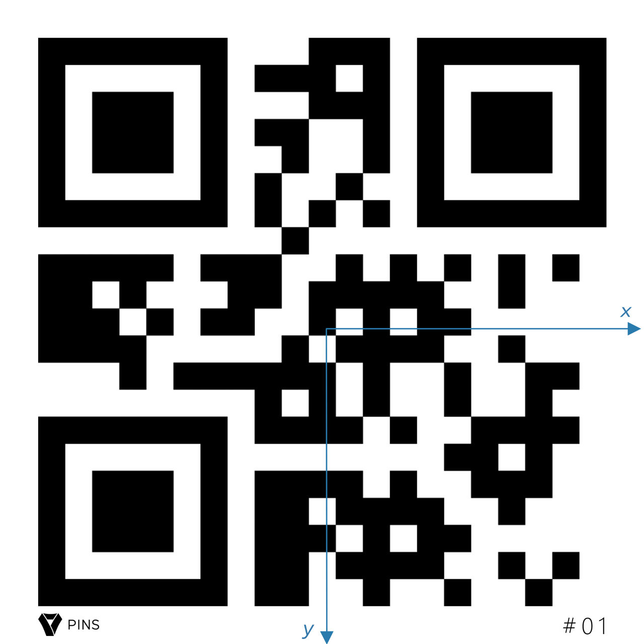 User: "QR marker with x and y coordinates."