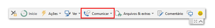 Barra de ferramentas da sessão remota do TeamViewer (Classic) - Comunicar.png