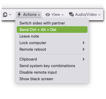 Como enviar combinações de teclas nas sessões remotas do TeamViewer (Classic) - macOS.png