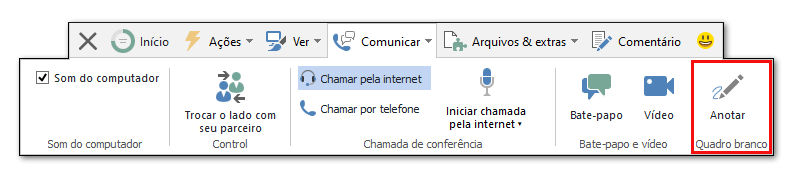 Como ativar o quadro branco durante uma sessão remota do TeamViewer (Classic).png