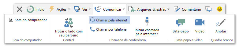 Barra de ferramentas da sessão remota do TeamViewer (Classic) - Comunicar menu.png