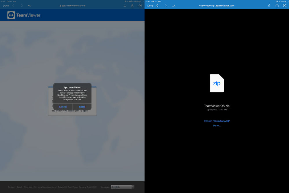 Como carregar o QuickSupport no iPad - TeamViewer (Classic).png