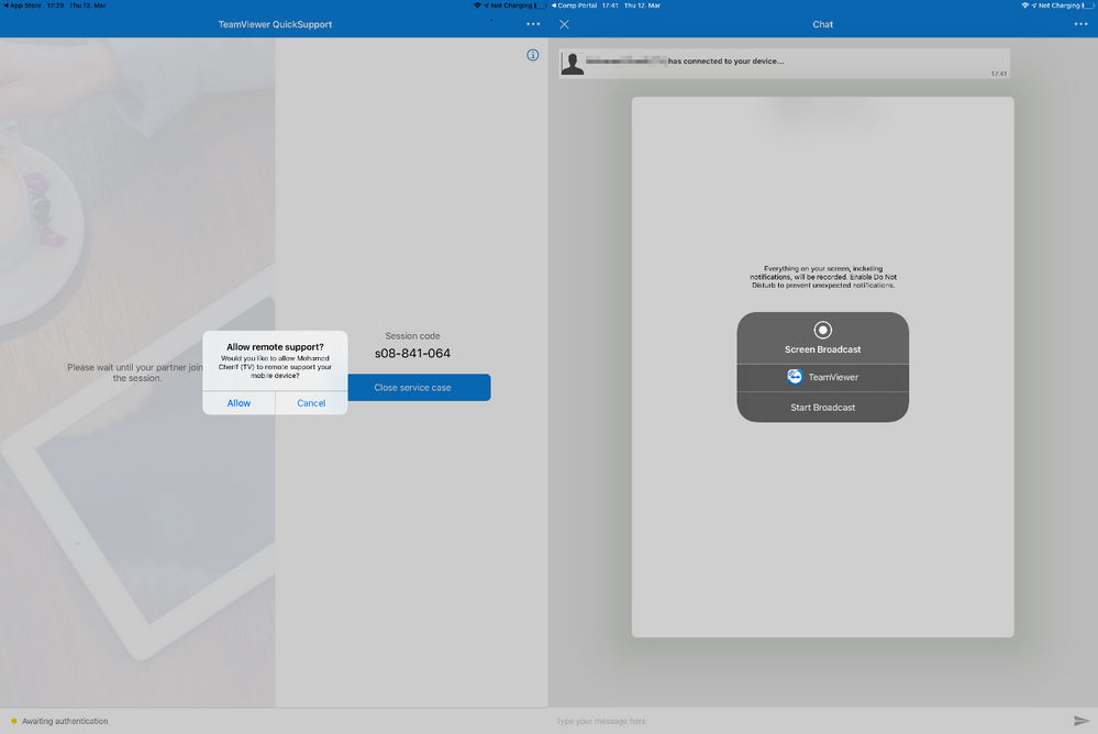 Como carregar o QuickSupport no iPad _ Reinicie a sessão- TeamViewer (Classic).png