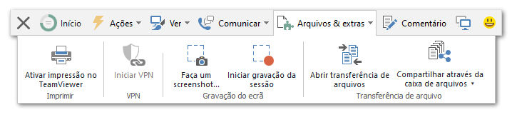 Barra de ferramentas da sessão remota do TeamViewer (Classic) - Arquivos & extras menu.png