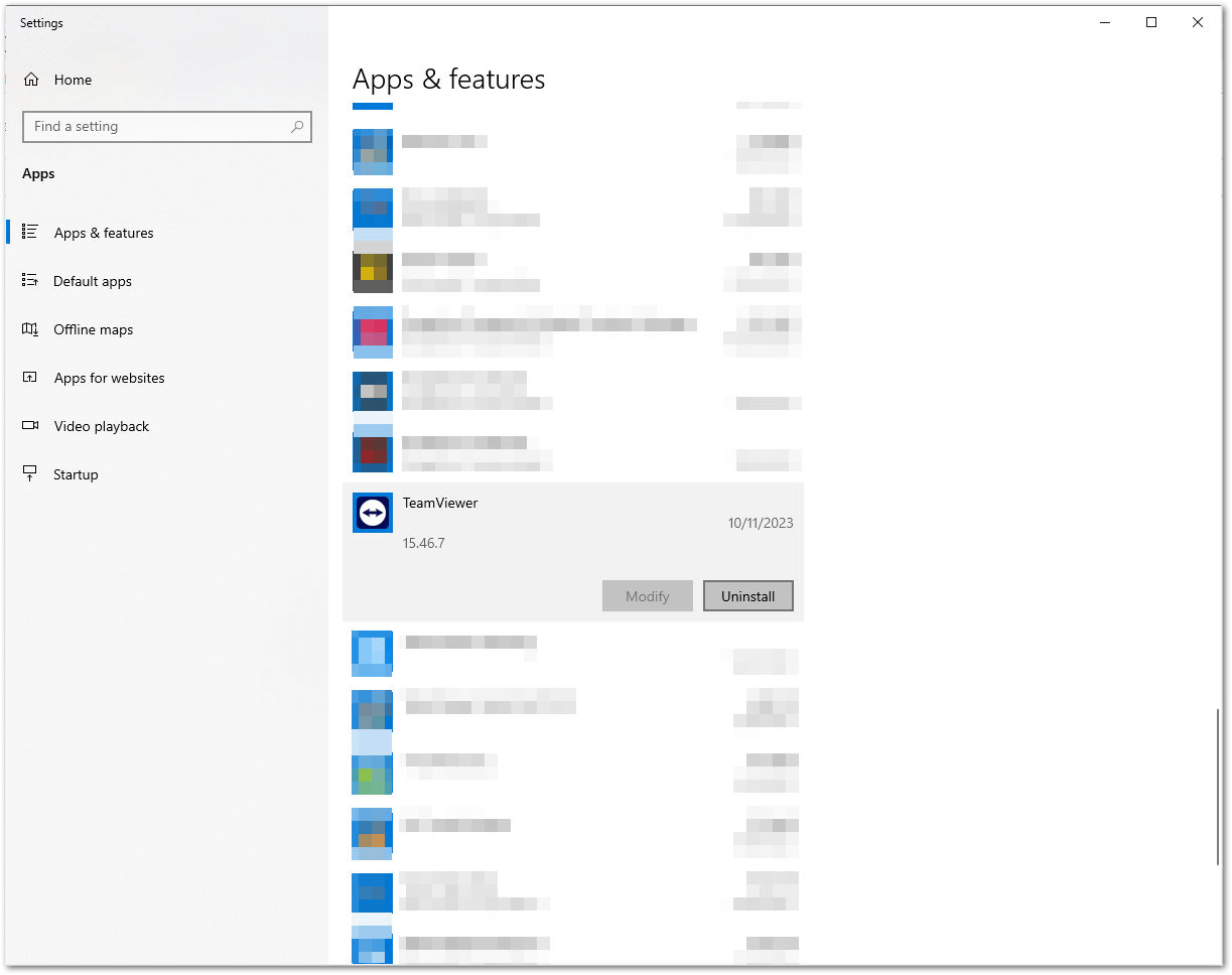 Desinstalar TeamViewer Remote en Windows