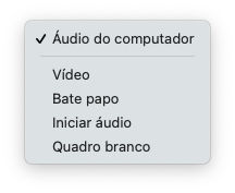 Barra de ferramentas da sessão remota do TeamViewer (Classic) no macOS - Áudio Vídeo menu.png