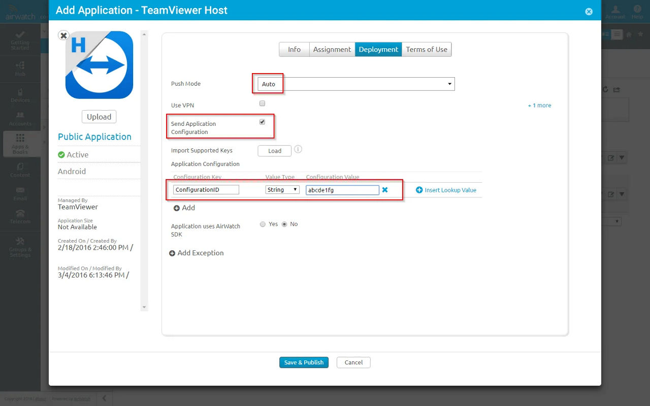 Deploy TeamViewer Host for Android