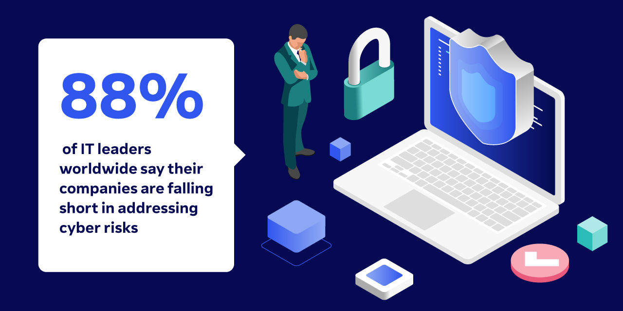 Illustration: man being concerned about cyber risks