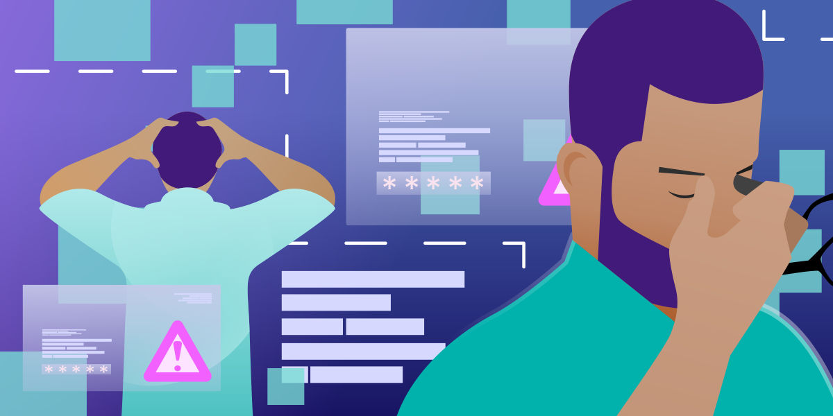 A person stands before a glowing, circular portal, interacting with a transparent digital interface that displays body scan data and analytics, set against a futuristic blue background with scattered cables and papers on the floor. 