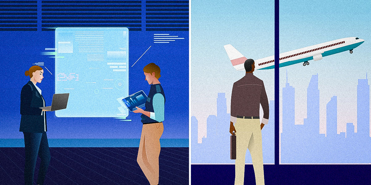 Illustration: People at the airport