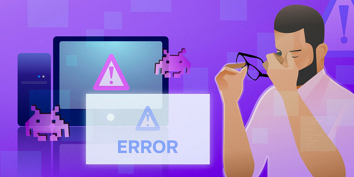 Illustration: Man frustrated by IT problems