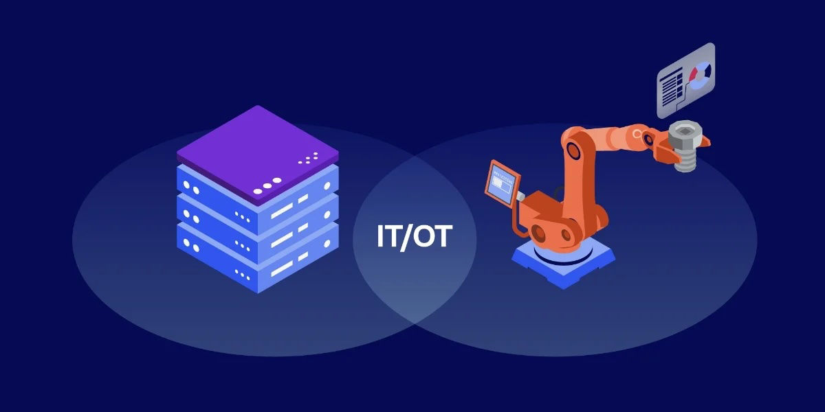 Illustration of server system and robotic arm