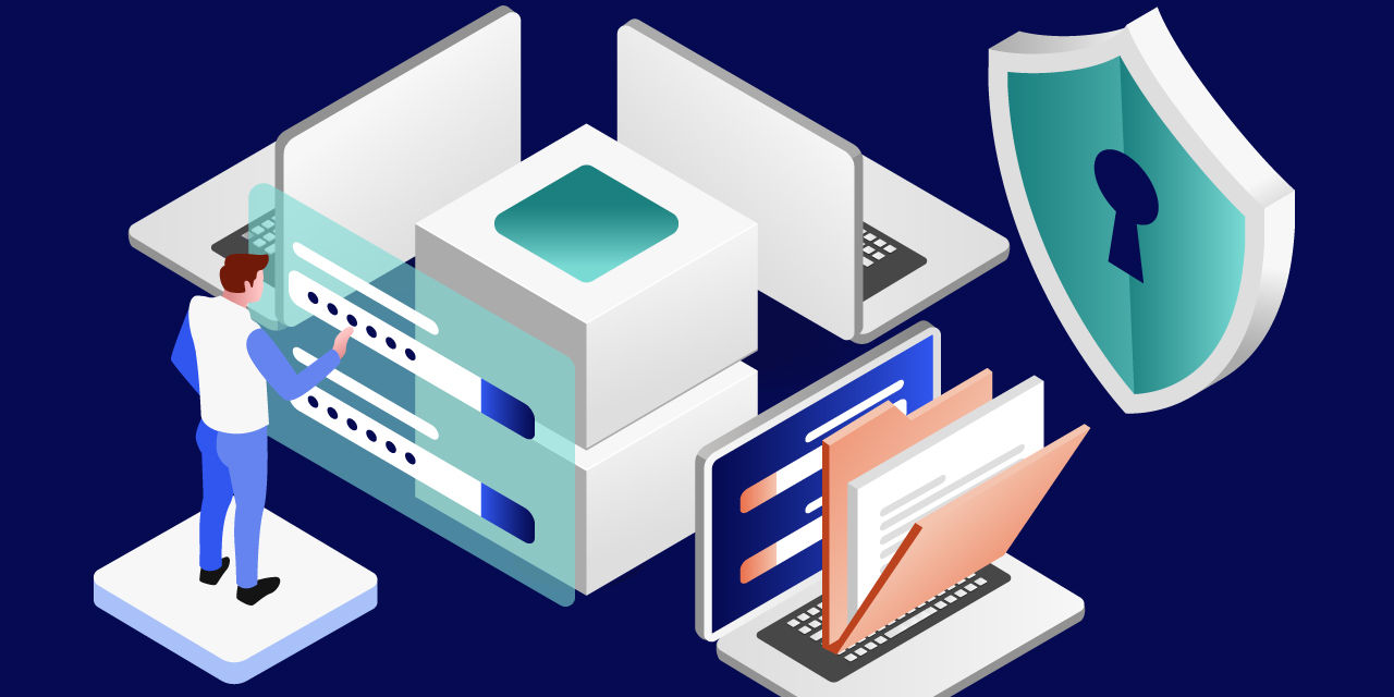 Illustration showing secure access to files and servers