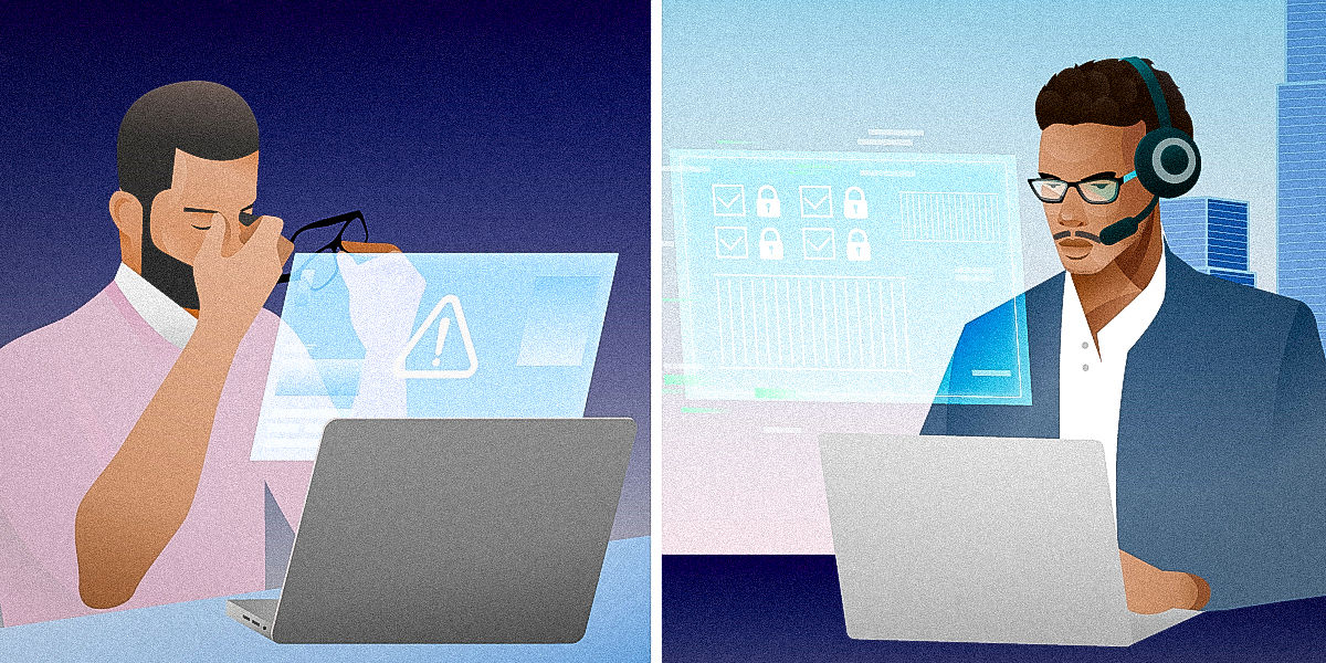 Illustration showing advantages of secure login