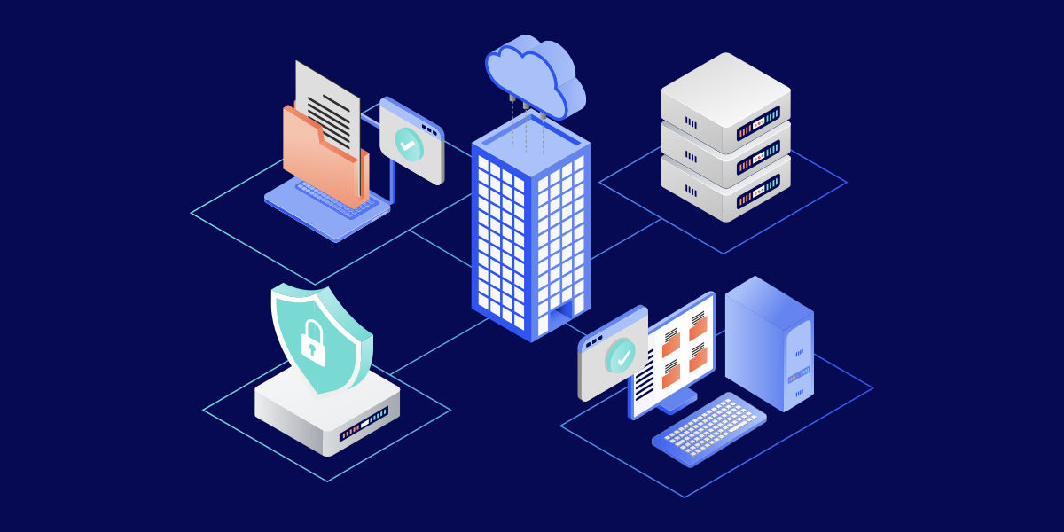 Illustration showing assets being managed remotely