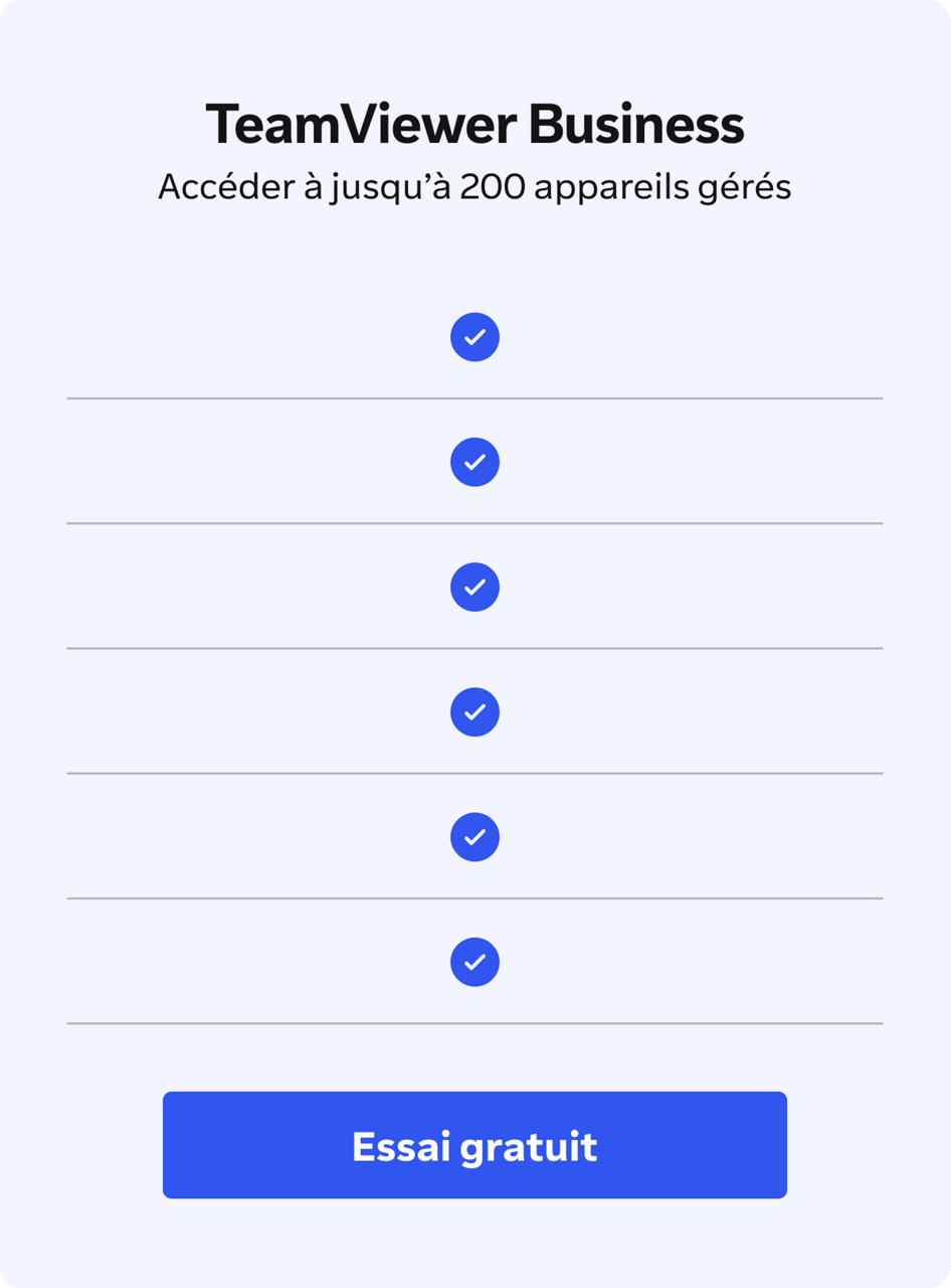 Comparison table: TeamViewer Business