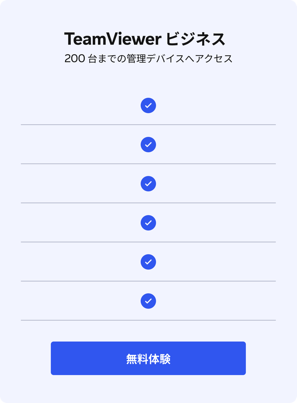 Comparison table: TeamViewer Business