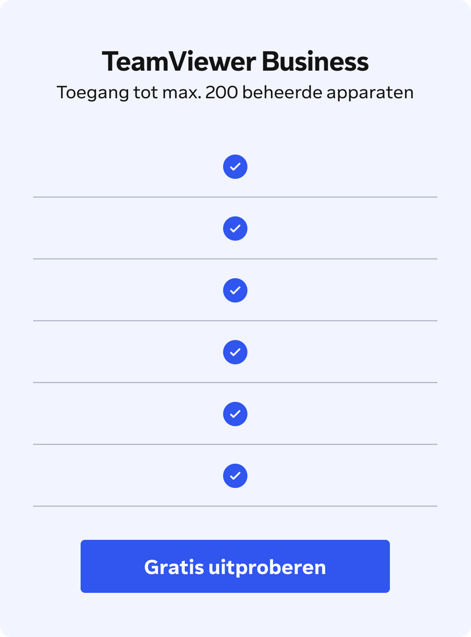 Comparison table: TeamViewer Business