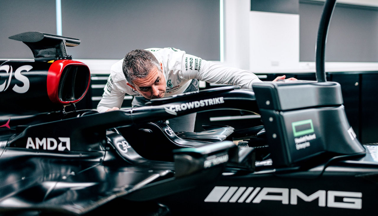 Lewis Hamilton in the Mercedes-AMG PETRONAS F1 Team car