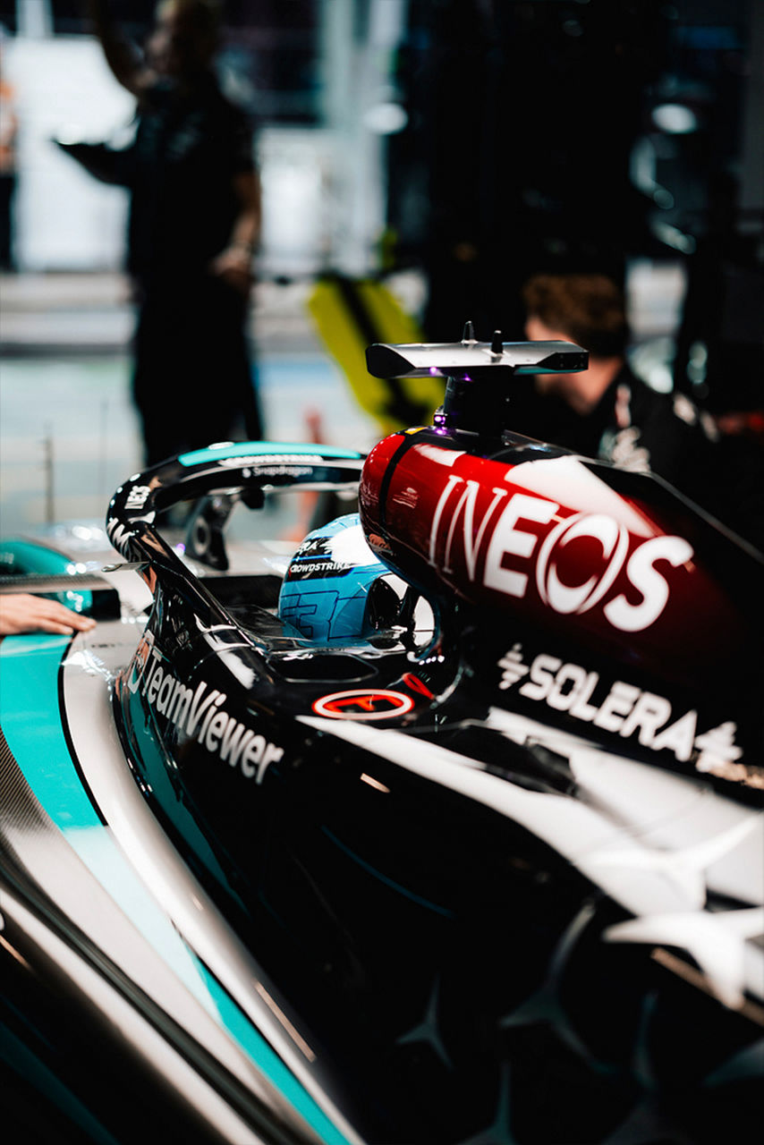 Lewis Hamilton in the Mercedes-AMG PETRONAS F1 Team car