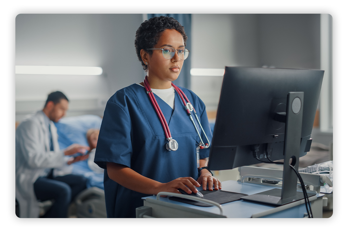 Nurse with computer