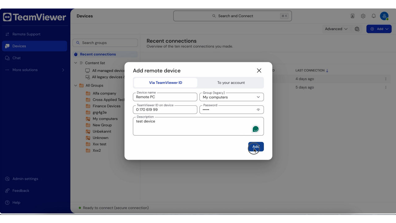 Video: How to add a device using ID and Password