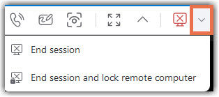 Remote session toolbar