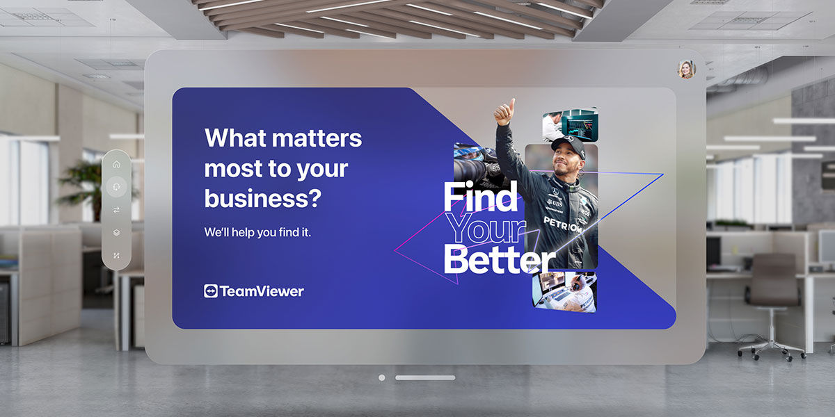 TeamViewer promotion as seen with Apple Vision Pro