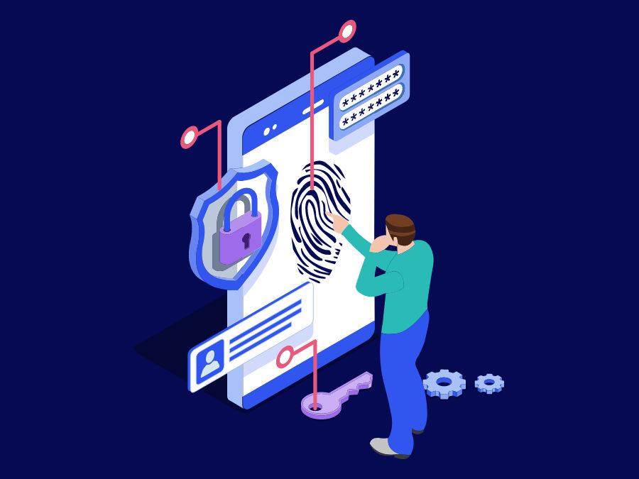 Illustration showing cybersecurity feature concept