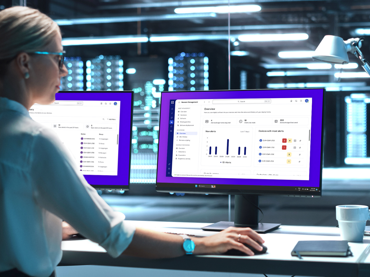 IT-Experte mit Remote Management and Monitoring (RMM)