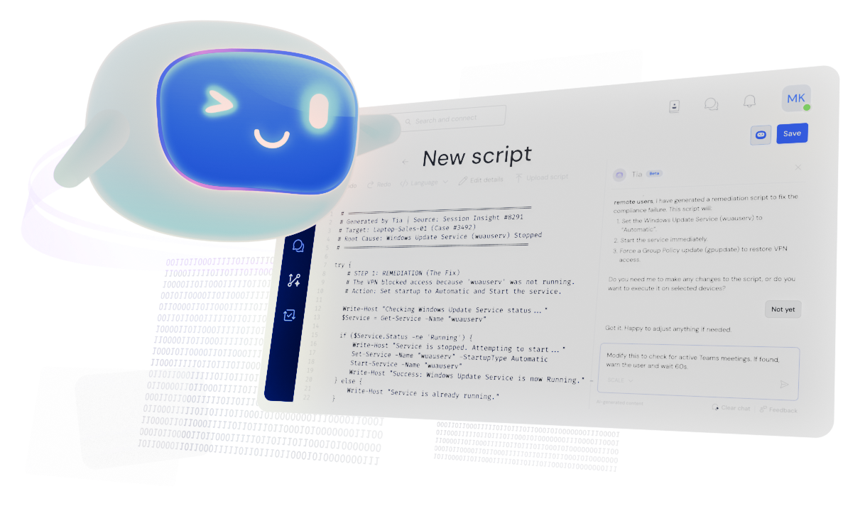 Workflow scripting with AI