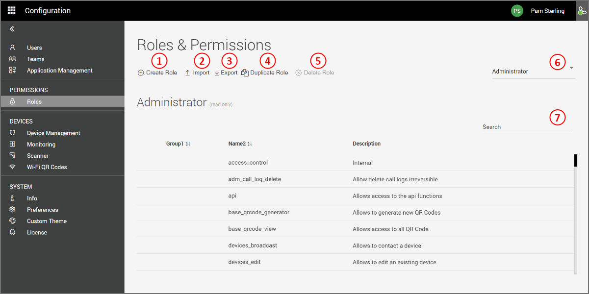 Roles and Permissions