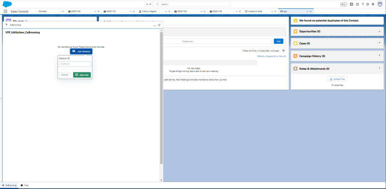 Salesforce Co-Browsing