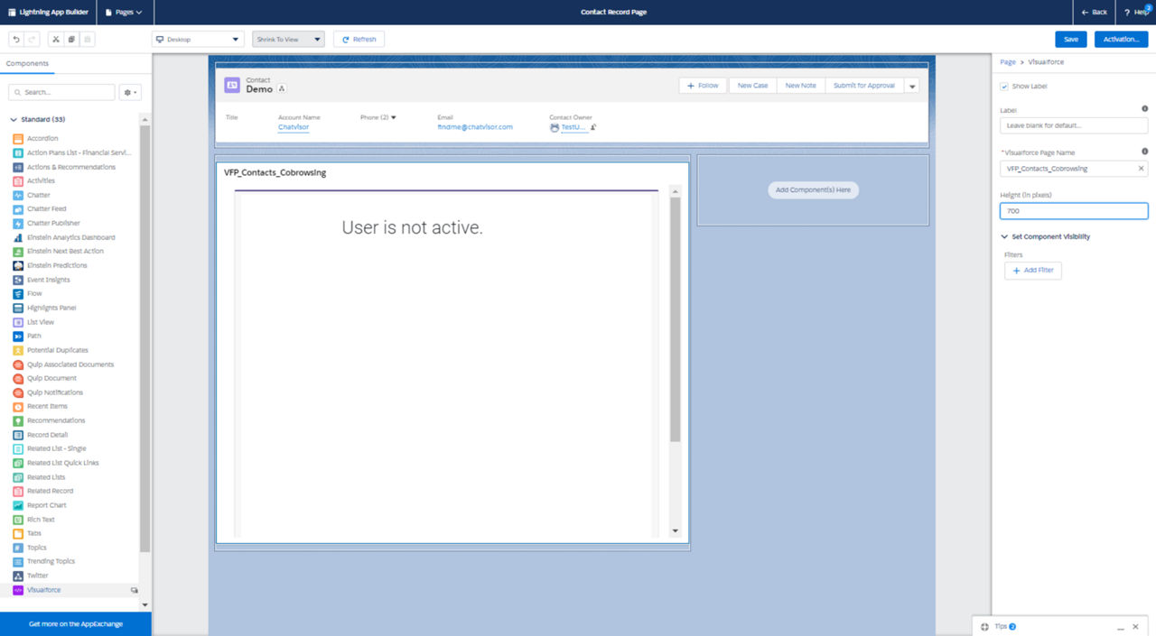 Edit a page in Salesforce