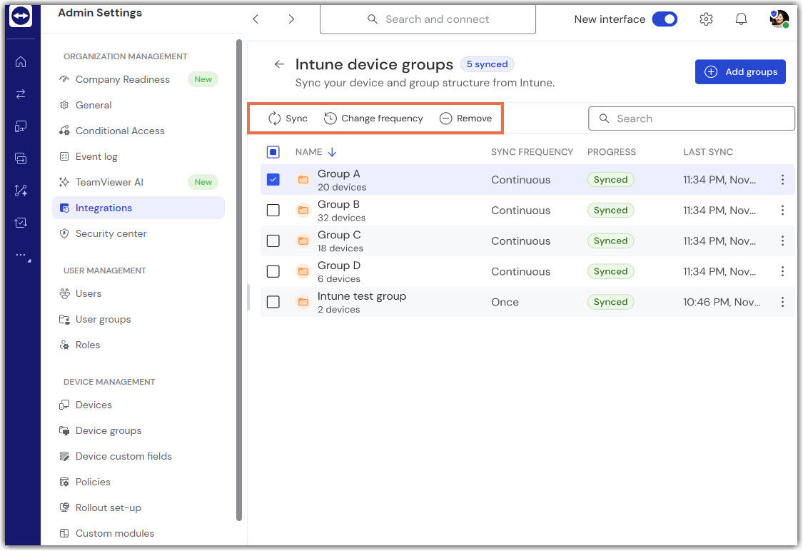 Sincronize seu ambiente Intune no TeamViewer com a integração Intune ...